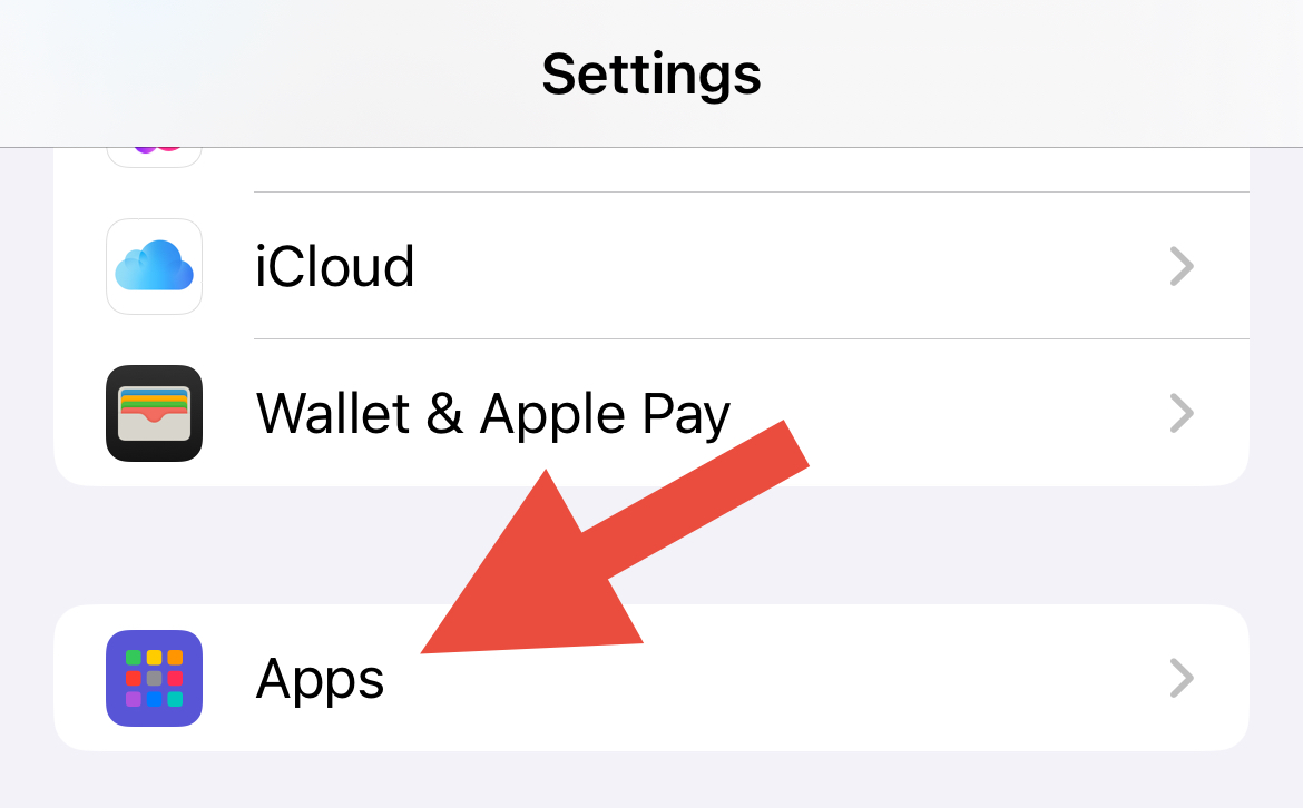 Apps in iPhone Settings