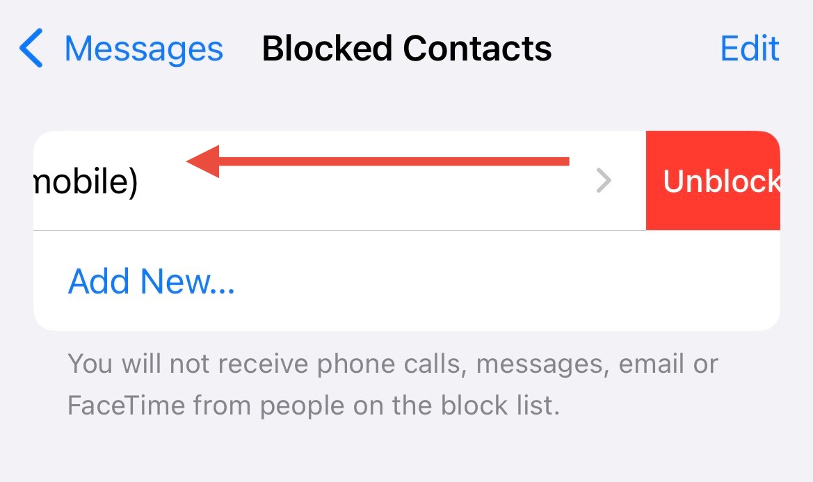 Remove blocked contact
